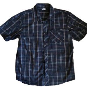 Vans Short Sleeve Shirt Plaid Cotton Large